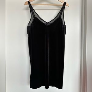 Mango black velvet dress